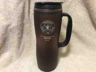 Starbucks Travel Mug Tumbler 2010 16oz  Brown The First Store Pike Place R1 - Sold on eBay Nov, 7th 2019 for $21.99