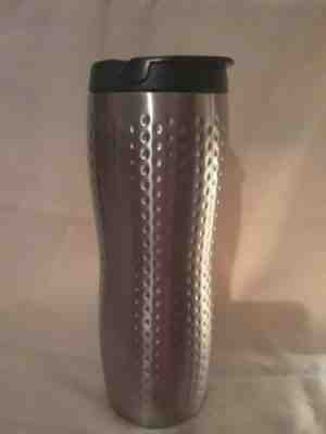 STARBUCKS Dimpled Hammered Stainless Steel  Silver 16 oz Travel Tumbler - Sold on eBay Nov, 6th 2019 for $15.99
