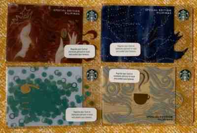 2018 4 STARBUCKS COFFEE CUP Siren tail MARKS cards PHILIPPINES pin intact New - Sold on eBay Nov, 6th 2019 for $31.00