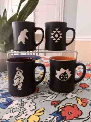 Starbucks Sumatra Tiger Coffee Cup 16 oz Bone China Black Mug (lot 4)