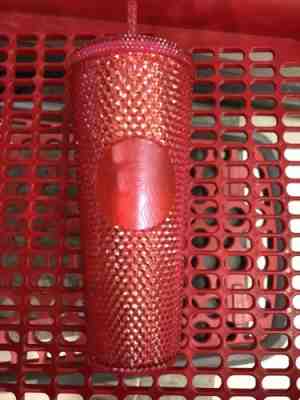 NEW STARBUCKS 2019 Neon Pink Studded Cold Cup Tumbler WINTER HOLIDAY 24 oz - Sold on eBay Nov, 6th 2019 for $41.00