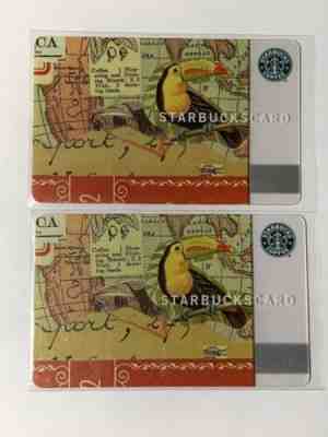 STARBUCKS 2003 Japan MINT Toucan Commitment to Origins Gift Cards Loy of 2 - Sold on eBay Nov, 6th 2019 for $58.00