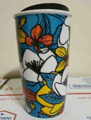 Starbucks Spring 2019 Teal Poppy Ceramic Tumbler Flowers - Sold on eBay Nov, 6th 2019 for $23.99