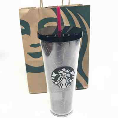 New Starbucks Glitter Spiderweb Tumbler Cup Limited Edition Halloween 2019 24 oz - Sold on eBay Nov, 6th 2019 for $29.00