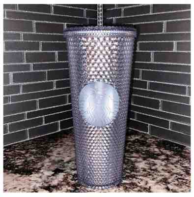 NEW 2019 Starbucks Bling Platinum Studded Venti Cold Cup Tumbler brand new RARE - Sold on eBay Nov, 6th 2019 for $45.00