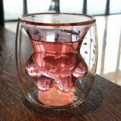 2019 Sakura 6oz Pink Cat's Paw Double Wall Glass Mug Cup for Starbucks - Sold on eBay Nov, 6th 2019 for $24.99