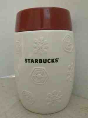 Starbucks Winter Snowflake Christmas Coffee Canister 12 Ounces  Red and White - Sold on eBay Nov, 6th 2019 for $15.00