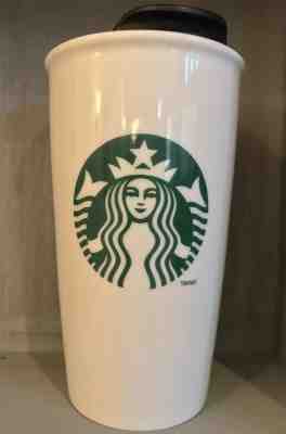 Starbucks Mermaid White Ceramic Travel Tumbler Mug with Lid 12oz To Go Cup - Sold on eBay Nov, 6th 2019 for $20.00