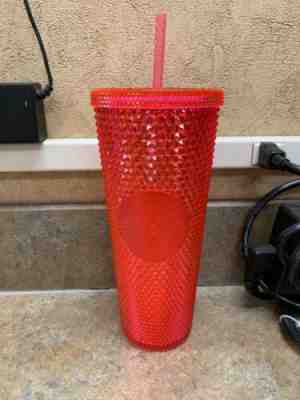 NEW STARBUCKS 2019 Neon Pink Studded Cold Cup Tumbler WINTER HOLIDAY 24 oz - Sold on eBay Nov, 6th 2019 for $48.00