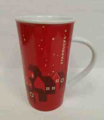 2013 Starbucks Holiday Christmas Village Red Houses Tall Coffee Mug Tea 16oz - Sold on eBay Nov, 6th 2019 for $15.99