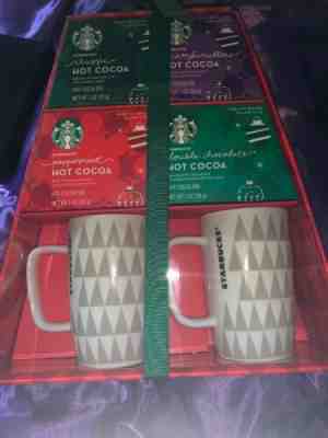 Starbucks HOT COCOA For Two Tote Box 2- 12oz LOGO Cups Mugs GIFT SET - Sold on eBay Nov, 6th 2019 for $15.00
