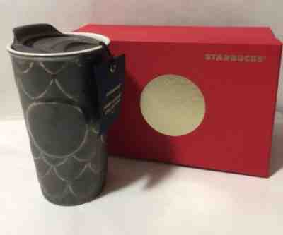STARBUCKS 2016 ANNIVERSARY Mermaid Scales Ceramic Double Wall Travel Tumbler Cup - Sold on eBay Nov, 6th 2019 for $43.00