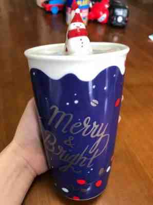 Starbucks 2018 China Merry Christmas Snowman 12oz Double Mug Cup Blue - Sold on eBay Nov, 6th 2019 for $39.99