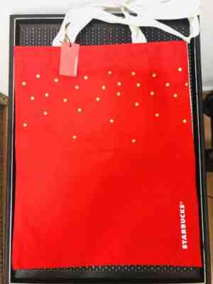 Starbucks 2018 Limited Edition Christmas Red Gold Tote Canvas Bag NEW With Tag - Sold on eBay Nov, 6th 2019 for $22.00