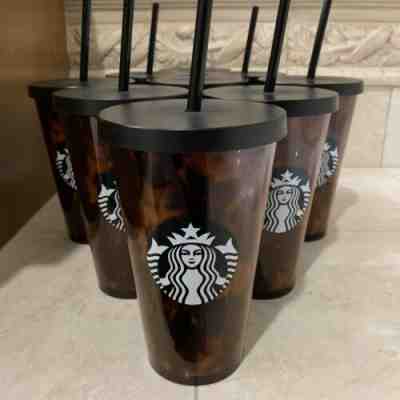 Starbucks Tortoise Shell Print Cold Cup Tumbler To Go 16 oz SKU# 762111332882 - Sold on eBay Nov, 6th 2019 for $20.00