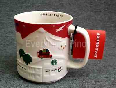 Starbucks PHILIPPINES Holiday RED Relief Mug 16oz - New Release - Sold on eBay Nov, 6th 2019 for $24.99