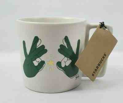 Starbucks ASL Deaf Sign Language Coffee Mug NWT Limited Edition Cup New & Rare - Sold on eBay Nov, 5th 2019 for $31.25