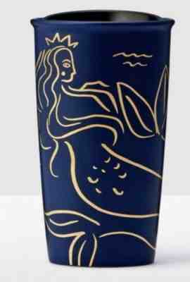  NEW  2017 Starbucks Golden Siren at Sea Navy Blue Ceramic Tumbler 12 oz - Sold on eBay Nov, 4th 2019 for $49.00