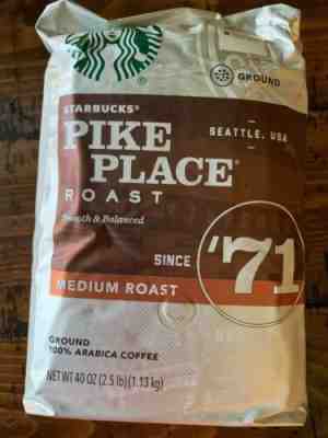 Starbucks Pike Place Medium Roast Ground Coffee 40 oz.FREE SHIPPING Feb 24, 2019 - Sold on eBay Nov, 3rd 2019 for $17.99