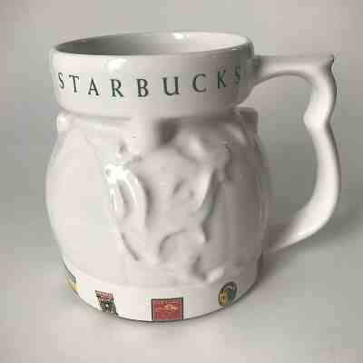 Starbucks Coffee Embossed International Stamps Globe Travel Coffee Tea Mug 1997 - Sold on eBay Nov, 3rd 2019 for $18.00