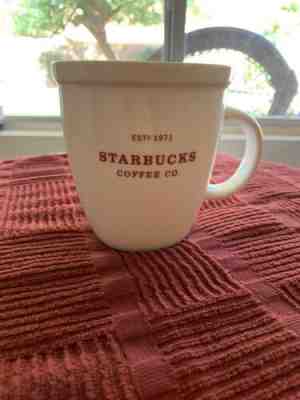 Starbucks 2007 Holiday White Abbey Coffee Mug Cup Red Letter 18oz - Sold on eBay Nov, 3rd 2019 for $15.95