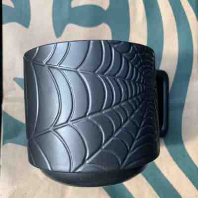 Starbucks Halloween Limited Edition Web Black Tonal Ceramic Coffee Mug Cup 12oz - Sold on eBay Nov, 3rd 2019 for $17.50