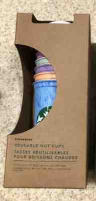 RARE Starbucks 2019 Reusable Hot Cups 6 cups and 6 lids reusable assorted color - Sold on eBay Nov, 3rd 2019 for $19.95