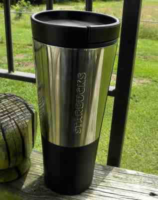 Starbucks Stainless Steel and Black Tumbler Travel - NEW 12oz 2016 - Sold on eBay Nov, 3rd 2019 for $15.00