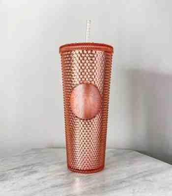 Starbucks Rose Gold Venti Tumbler Cup Pink Rhinestone Sparkling 24oz Summer 2019 - Sold on eBay Nov, 3rd 2019 for $70.00
