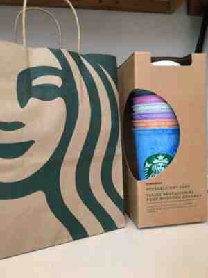 Starbucks Marble Reusable Hot Cups 6 Variety Colors Drink Cup New With A Bag - Sold on eBay Nov, 2nd 2019 for $19.90