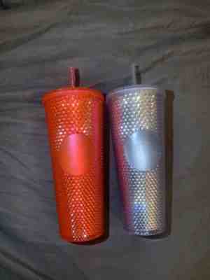 Starbucks Studded Cold Cup Tumbler WINTER HOLIDAY 2019 24 oz Neon Pink & Silver - Sold on eBay Nov, 15th 2019 for $65.00