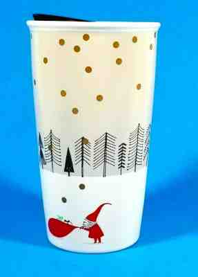 Starbucks Travel Mug 12 oz with Lid Tumbler Christmas White Ceramic Coffee - Sold on eBay Nov, 15th 2019 for $19.99