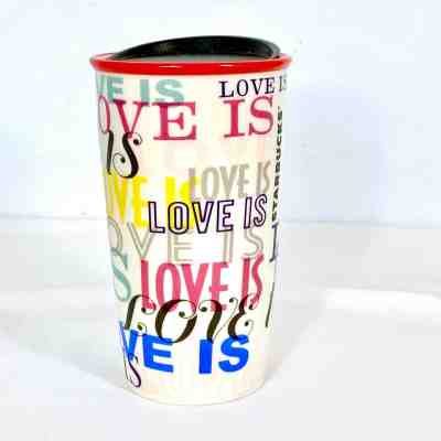 Starbucks Love is Travel Ceramic Tumbler 12 oz New 2017 - Sold on eBay Nov, 15th 2019 for $20.00