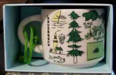 NEW STARBUCKS OREGON Been There Ornament Demitasse 2oz Espresso Mug NIB w/SKU - Sold on eBay Nov, 15th 2019 for $21.65