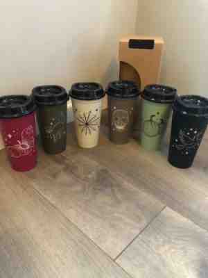 Starbucks Fall 2019 Halloween - 6 Reusable Hot Cups Limited Edition 16 Oz. Skull - Sold on eBay Nov, 15th 2019 for $39.99