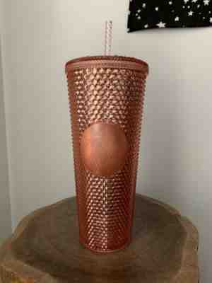 NEW Starbucks Rose Gold Jeweled 24 oz Tumbler - Sold on eBay Nov, 15th 2019 for $44.99