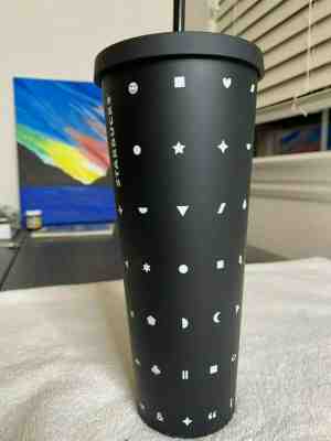 STARBUCKS COLD CUP MATTE BLACK Acrylic with Shape design TUMBLER 24 fl oz Rare - Sold on eBay Nov, 15th 2019 for $34.99