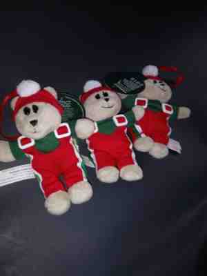 3 Starbucks Bearista Bear Ornament 2019 Plush Winter Suit - Limted Edition - Sold on eBay Nov, 15th 2019 for $33.00