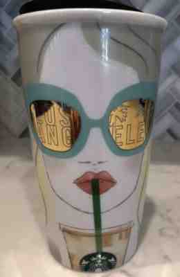 New In box Starbucks Los Angeles Traveler Double Wall Ceramic TumbleR - Sold on eBay Nov, 15th 2019 for $20.04