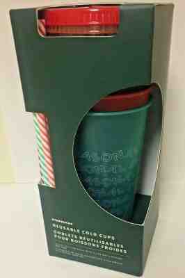 Starbucks 2019 Fall Holiday Christmas Reusable Cold Cups 5 pack w/Straws - Sold on eBay Nov, 15th 2019 for $29.00