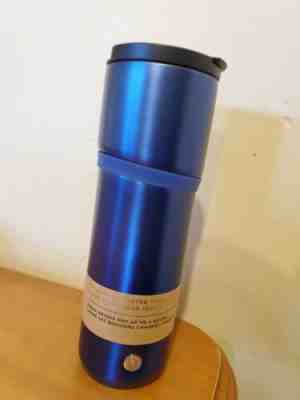 Starbucks Metallic Blue Rubber Grip Vacuum Insulated Tumbler Flip Lid 16 oz New - Sold on eBay Nov, 15th 2019 for $29.99