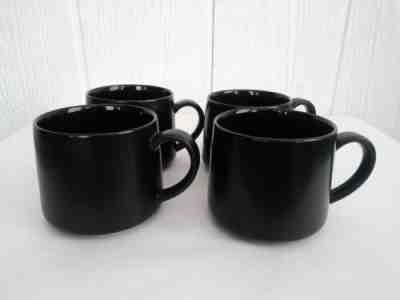 Starbucks 2014 Solid Black Ceramic Coffee Cups Mugs Matte Finish 10 oz. Set of 4 - Sold on eBay Nov, 15th 2019 for $18.68