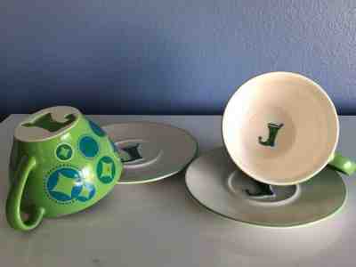 Starbucks Holiday 2006 Green Christmas Stocking Coffee Cup/Mug & Saucer Set of 2 - Sold on eBay Nov, 15th 2019 for $24.99