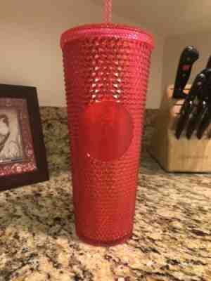 NEW Winter Holiday Starbucks 2019 Venti Bling Neon Pink Studded Cold Cup Tumbler - Sold on eBay Nov, 15th 2019 for $25.00