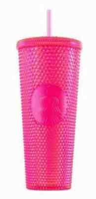 NEW 2019 Starbucks Bling Hot pink Studded Venti Cold Cup Tumbler brand new RARE - Sold on eBay Nov, 15th 2019 for $34.95
