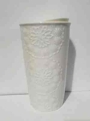 Starbucks 10 oz  white flowers embossed  Ceramic Tumbler fast shipping!! - Sold on eBay Nov, 15th 2019 for $22.99