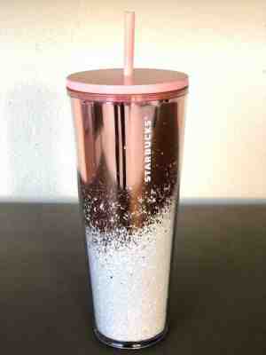 Starbucks Venti Rose Gold Cascading snow Tumbler 2019 WINTER HOLIDAY COLLECTION - Sold on eBay Nov, 15th 2019 for $31.99