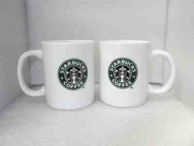 Set of 2 Starbucks Coffee Cup Ceramic Mug 8 oz White with Green Mermaid 2007  - Sold on eBay Nov, 15th 2019 for $25.00