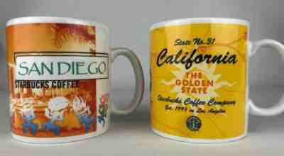 Starbucks California & San Diego 20 oz Coffee Mugs 1999 Golden State Vintage Set - Sold on eBay Nov, 15th 2019 for $32.00