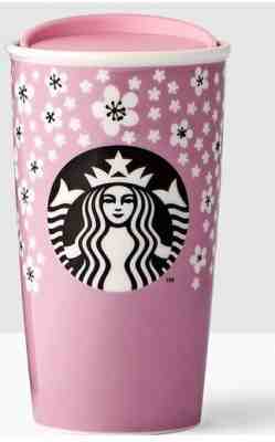 NEW Starbucks 2017 CHERRY BLOSSOMS  Pink Double Wall Traveler Mug/Tumbler 12 oz - Sold on eBay Nov, 15th 2019 for $49.99